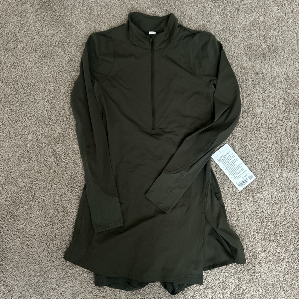 Lululemon Athletica Green Long Sleeve Mock Neck Dress